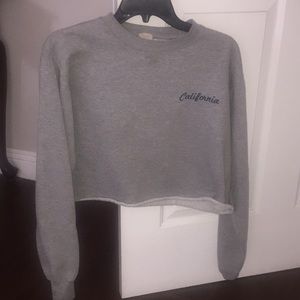 cropped crew neck